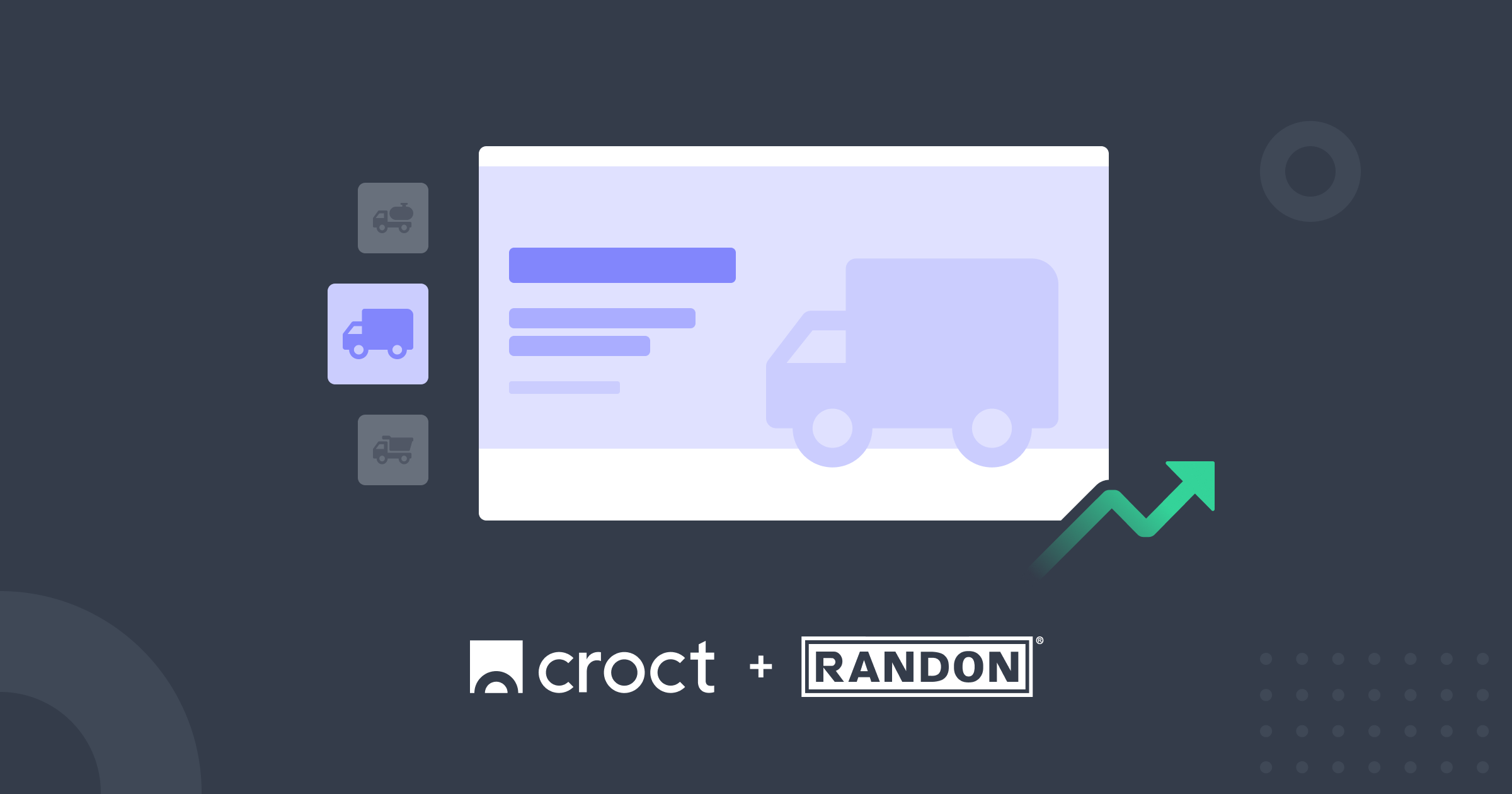 A webpage wireframe with a truck on the banner.
