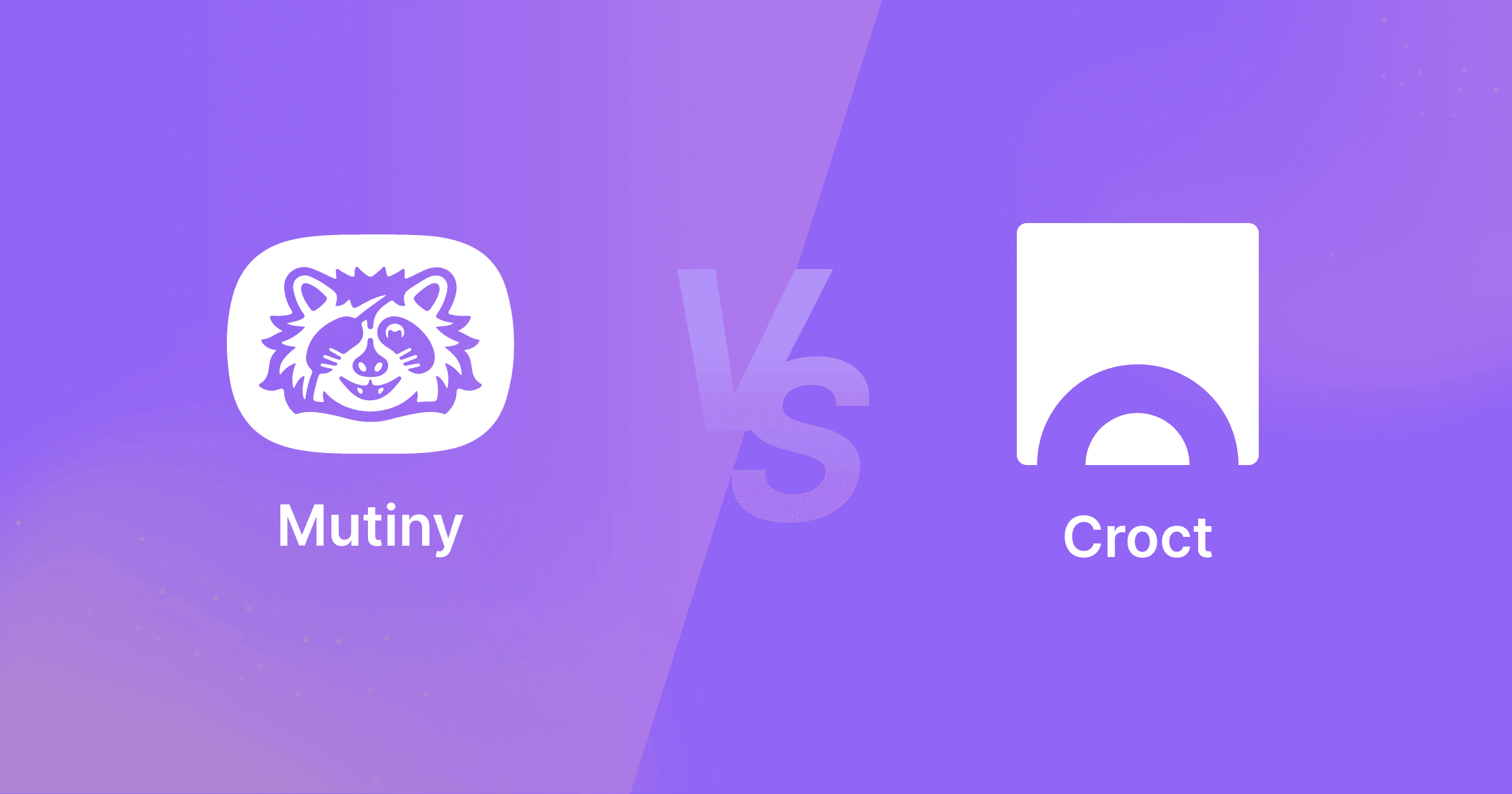 Mutiny's and Croct's logos on a purple background