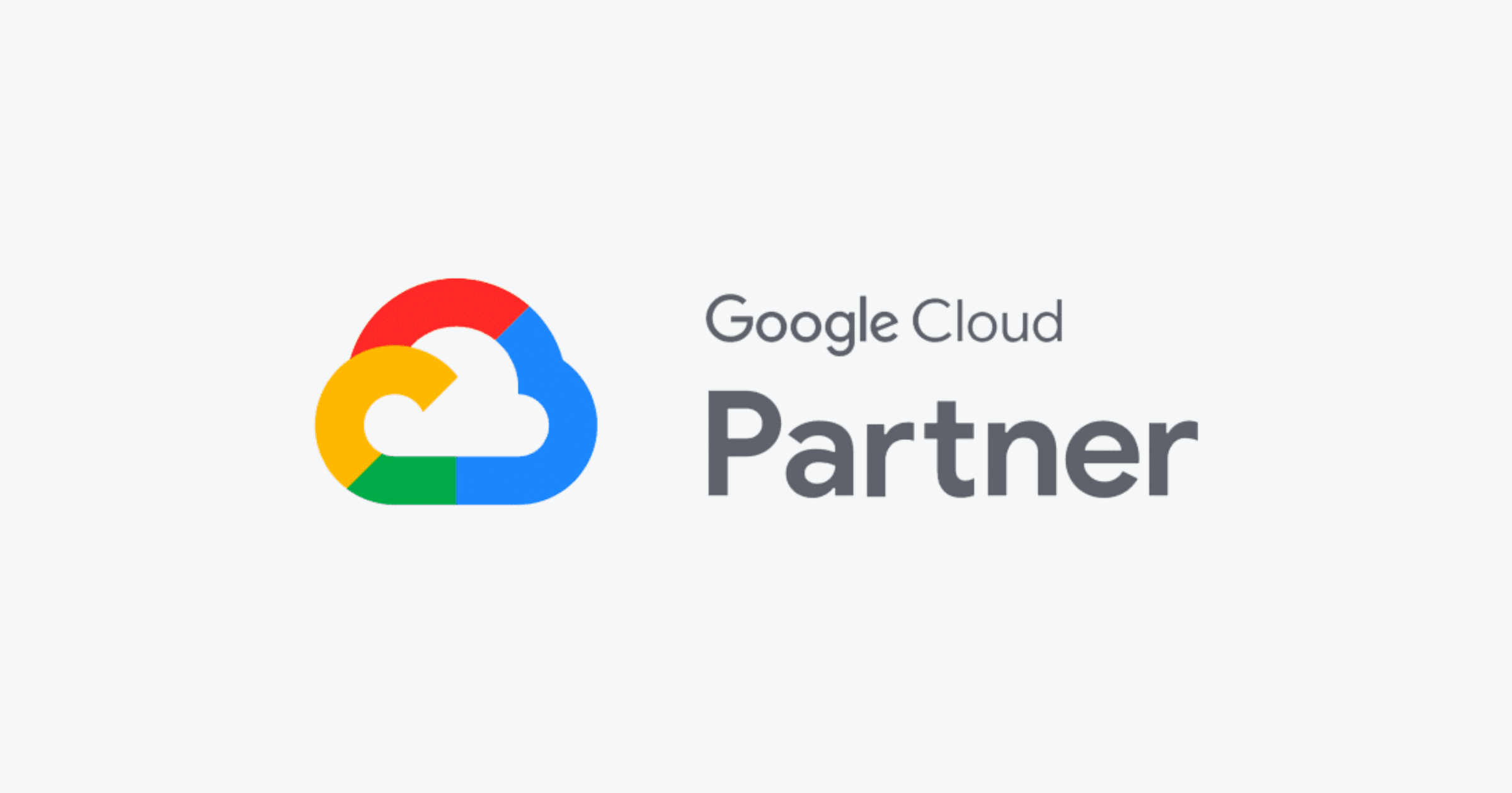 Image showing the Google Cloud logo. Contains text that reads "Google Cloud Partner".