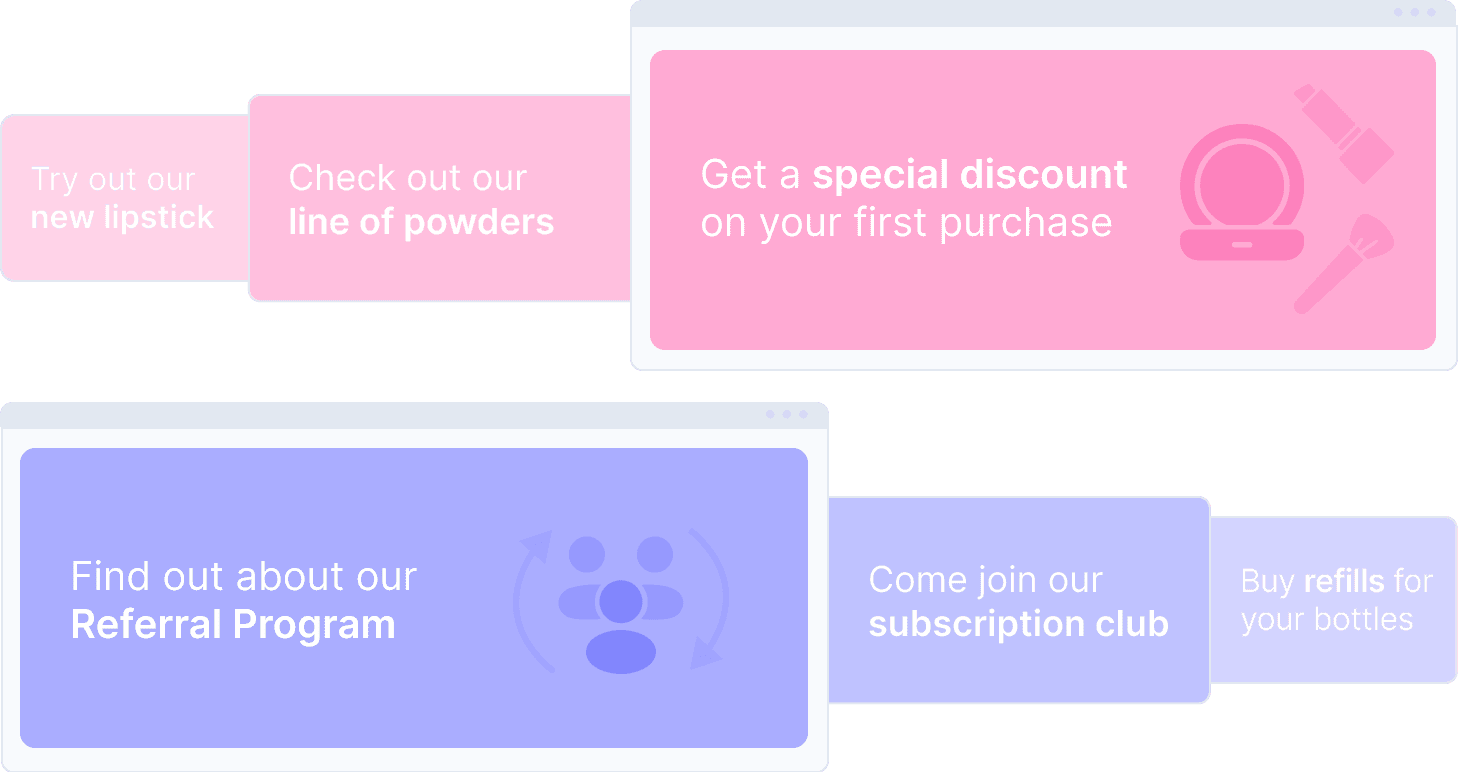 Personalization examples of special discount and referral program