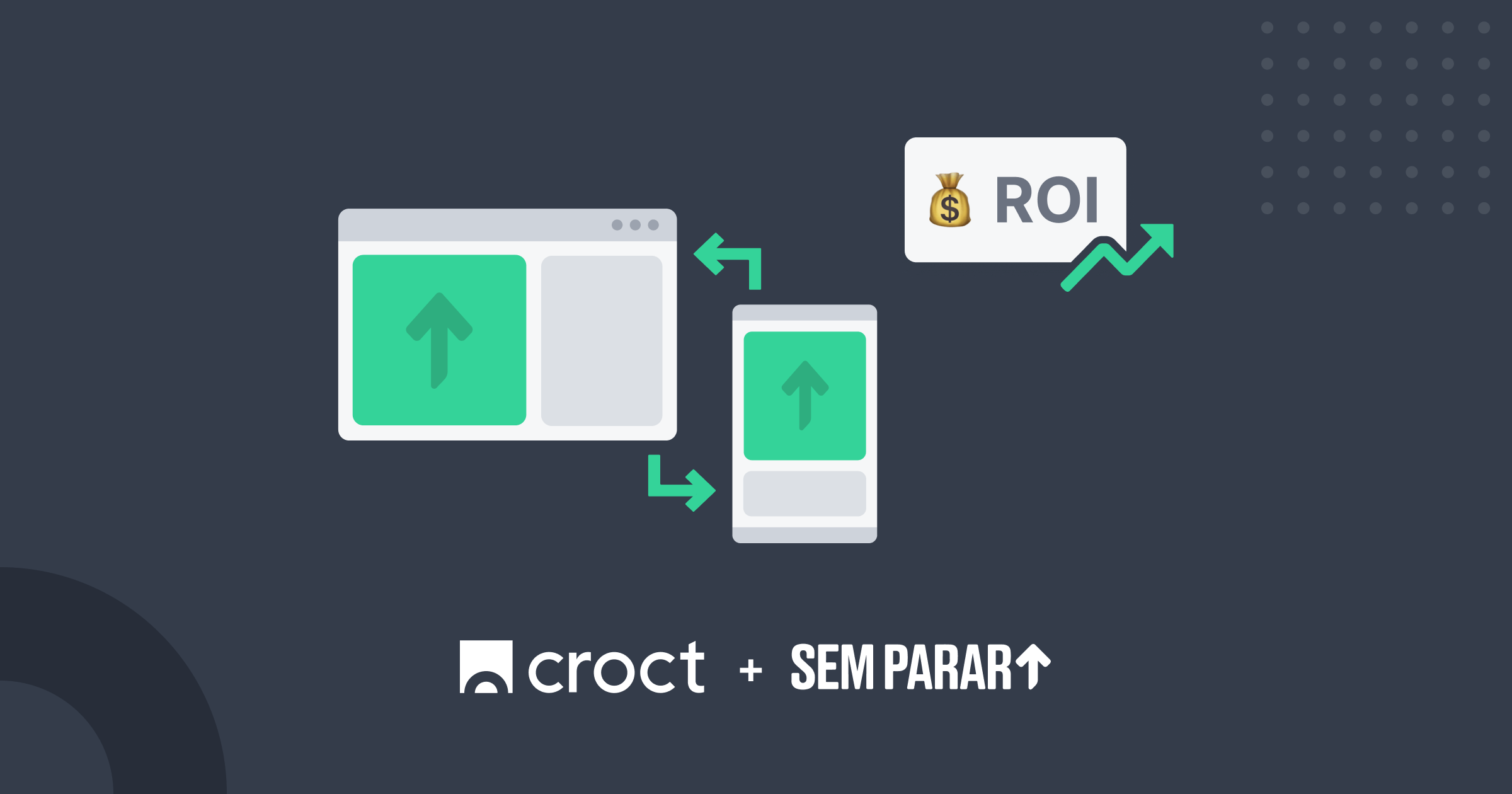 Grey image with Sem Parar logo to represent their success case about ROI and Remarketing.